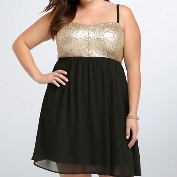 torrid Dresses & Skirts - Torrid Size 22 Sparkle Gold and Black Dress